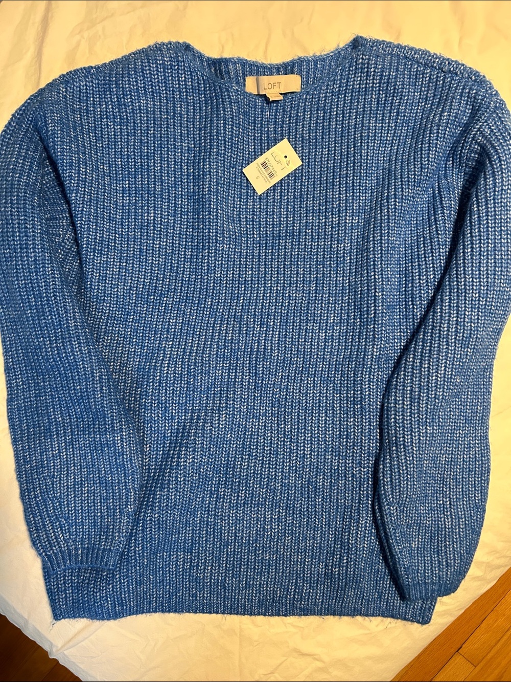 LOFT Blue Marled Crewneck Sweater